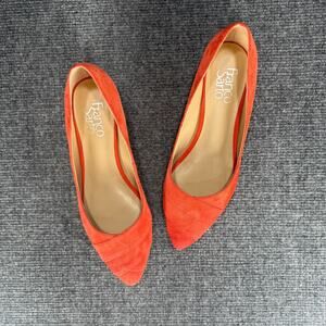 Franco Sarto Womens Hilaria Pointed Toe Ballet Flats Size 7 Red Suede Leather
